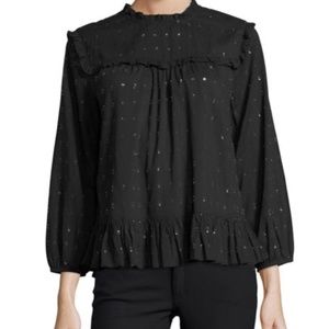 Joie Black with Gold Accents Gianella Blouse